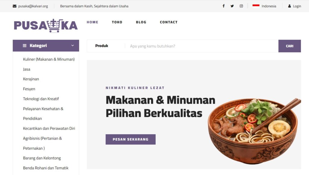 Pusaka.id: Toko Online UMKM Umat Kalvari Pondok Gede